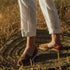 Menorquina de mujer de piel Alba (Beige/Naranja)
