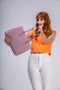 Bolso shopper tote de piel rosa Hayley