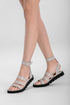 Sandalia romano de piel con piso grueso Narcis Beige