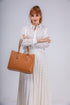 Bolso shopper tote de piel marrón Hayley