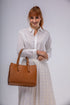 Bolso shopper tote de piel marrón Hayley