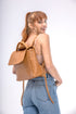 Mochila de piel para mujer marrón Bora