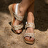 Sandalias con cuña de esparto Sahara (Blanco)