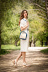 Bolso de mano de piel y rafia para mujer Pandorina Azul Klein
