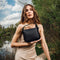 Bolso de mano de piel para mujer Pandorín negro