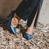 Zapatos de tacón 8cm de piel azul marino Tania