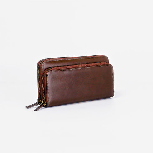 Billetera de piel Vintage Carol Marrón