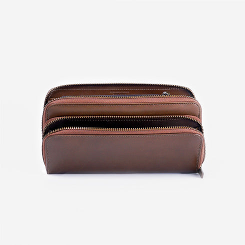 Billetera de piel Vintage Carol Marrón