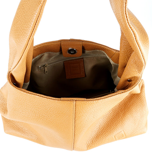 Bolso shopper de piel marrón Aureum