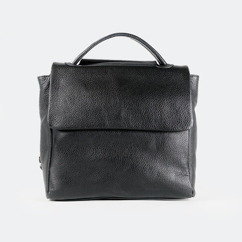 Mochila de piel para mujer negro Bora