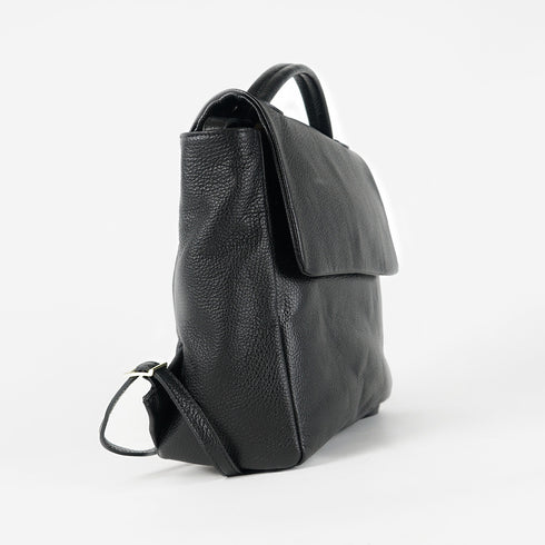 Mochila de piel para mujer negro Bora