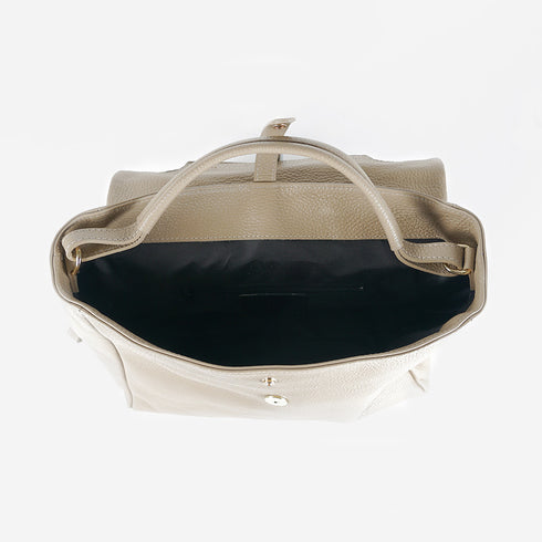 Mochila de piel para mujer khaki Bora
