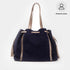 Bolso de piel de serraje para mujer estilo shopper azul marino Agatha