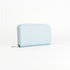 Cartera largo de piel Celia celeste