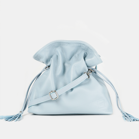 Bolso de bandolera de piel para mujer Acacias Azul Celeste