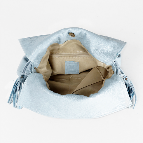 Bolso de bandolera de piel para mujer Acacias Azul Celeste