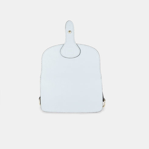 Bolso de bandolera porta móvil de piel Pili celeste